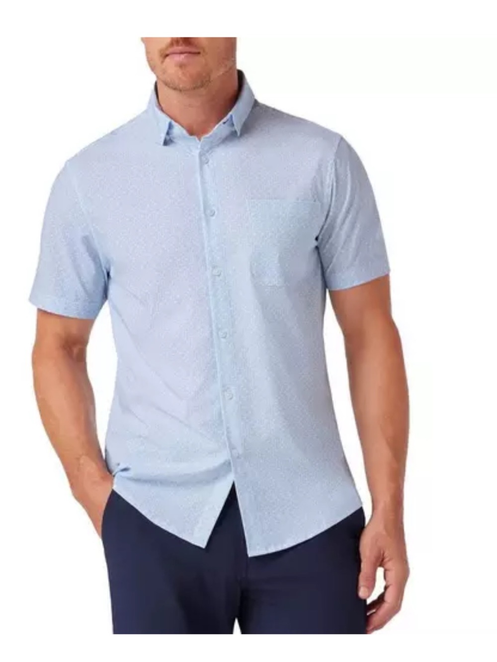 Mizzen + Main Leeward Button Up Shirt White Triangle Dash Medium Trim Fit NWT